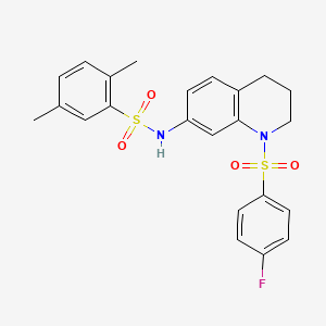 molecular formula C23H23FN2O4S2 B6504860 N-[1-(4-fluorobenzenesulfonyl)-1,2,3,4-tetrahydroquinolin-7-yl]-2,5-dimethylbenzene-1-sulfonamide CAS No. 951543-05-8