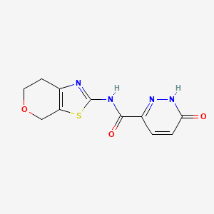 molecular formula C11H10N4O3S B6504867 6-oxo-N-{4H,6H,7H-pyrano[4,3-d][1,3]thiazol-2-yl}-1,6-dihydropyridazine-3-carboxamide CAS No. 1396759-78-6