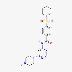 molecular formula C21H28N6O3S B6504878 N-[6-(4-methylpiperazin-1-yl)pyrimidin-4-yl]-4-(piperidine-1-sulfonyl)benzamide CAS No. 1421583-85-8
