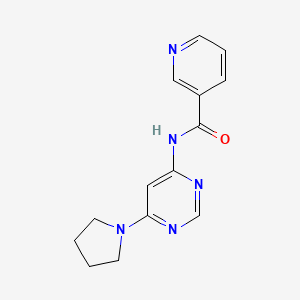 molecular formula C14H15N5O B6504905 N-[6-(pyrrolidin-1-yl)pyrimidin-4-yl]pyridine-3-carboxamide CAS No. 1421523-61-6