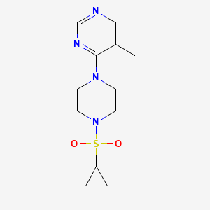 molecular formula C12H18N4O2S B6504937 4-(4-(cyclopropylsulfonyl)piperazin-1-yl)-5-methylpyrimidine CAS No. 1448066-05-4