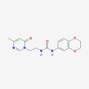 molecular formula C16H18N4O4 B6504953 1-(2,3-dihydro-1,4-benzodioxin-6-yl)-3-[2-(4-methyl-6-oxo-1,6-dihydropyrimidin-1-yl)ethyl]urea CAS No. 1421526-10-4