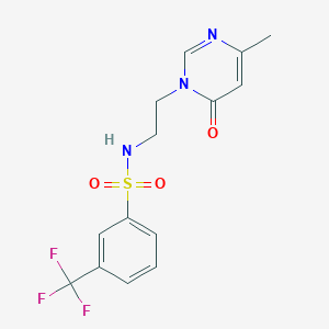 N-[2-(4-methyl-6-oxo-1,6-dihydropyrimidin-1-yl)ethyl]-3-(trifluoromethyl)benzene-1-sulfonamide