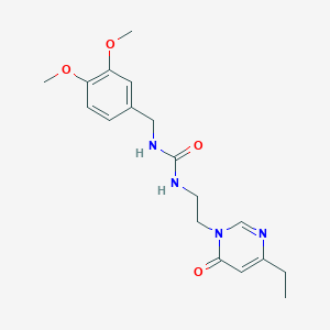 molecular formula C18H24N4O4 B6504961 1-[(3,4-dimethoxyphenyl)methyl]-3-[2-(4-ethyl-6-oxo-1,6-dihydropyrimidin-1-yl)ethyl]urea CAS No. 1396859-10-1