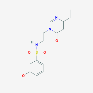 molecular formula C15H19N3O4S B6504974 N-[2-(4-ethyl-6-oxo-1,6-dihydropyrimidin-1-yl)ethyl]-3-methoxybenzene-1-sulfonamide CAS No. 1396559-91-3