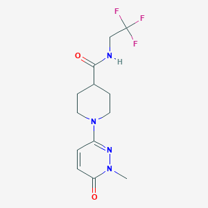 molecular formula C13H17F3N4O2 B6504996 1-(1-methyl-6-oxo-1,6-dihydropyridazin-3-yl)-N-(2,2,2-trifluoroethyl)piperidine-4-carboxamide CAS No. 1421464-61-0