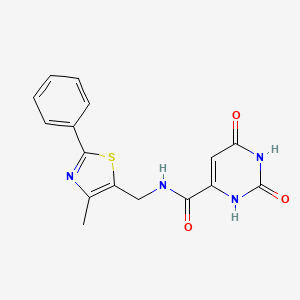 molecular formula C16H14N4O3S B6504998 N-[(4-methyl-2-phenyl-1,3-thiazol-5-yl)methyl]-2,6-dioxo-1,2,3,6-tetrahydropyrimidine-4-carboxamide CAS No. 1396767-48-8