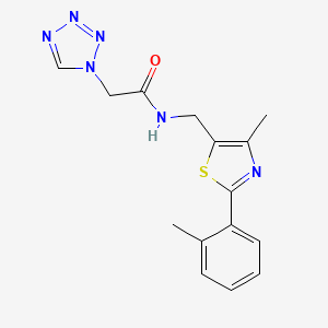molecular formula C15H16N6OS B6505013 N-{[4-methyl-2-(2-methylphenyl)-1,3-thiazol-5-yl]methyl}-2-(1H-1,2,3,4-tetrazol-1-yl)acetamide CAS No. 1448077-52-8