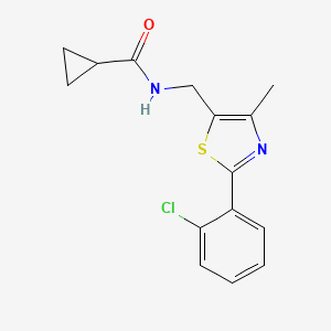molecular formula C15H15ClN2OS B6505035 N-{[2-(2-chlorophenyl)-4-methyl-1,3-thiazol-5-yl]methyl}cyclopropanecarboxamide CAS No. 1421467-50-6