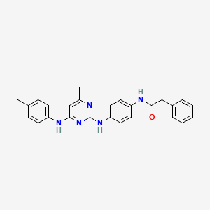 molecular formula C26H25N5O B6505036 N-[4-({4-methyl-6-[(4-methylphenyl)amino]pyrimidin-2-yl}amino)phenyl]-2-phenylacetamide CAS No. 923243-73-6