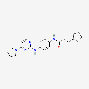 molecular formula C23H31N5O B6505038 3-cyclopentyl-N-(4-{[4-methyl-6-(pyrrolidin-1-yl)pyrimidin-2-yl]amino}phenyl)propanamide CAS No. 923122-40-1
