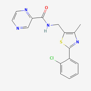 molecular formula C16H13ClN4OS B6505040 N-{[2-(2-chlorophenyl)-4-methyl-1,3-thiazol-5-yl]methyl}pyrazine-2-carboxamide CAS No. 1421452-77-8