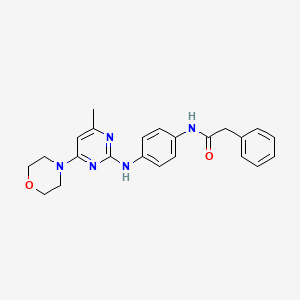 molecular formula C23H25N5O2 B6505043 N-(4-{[4-methyl-6-(morpholin-4-yl)pyrimidin-2-yl]amino}phenyl)-2-phenylacetamide CAS No. 923687-62-1