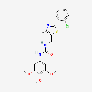 molecular formula C21H22ClN3O4S B6505047 3-{[2-(2-chlorophenyl)-4-methyl-1,3-thiazol-5-yl]methyl}-1-(3,4,5-trimethoxyphenyl)urea CAS No. 1421452-82-5