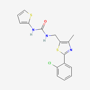 molecular formula C16H14ClN3OS2 B6505048 3-{[2-(2-chlorophenyl)-4-methyl-1,3-thiazol-5-yl]methyl}-1-(thiophen-2-yl)urea CAS No. 1421445-30-8