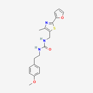 molecular formula C19H21N3O3S B6505057 3-{[2-(furan-2-yl)-4-methyl-1,3-thiazol-5-yl]methyl}-1-[2-(4-methoxyphenyl)ethyl]urea CAS No. 1421442-36-5