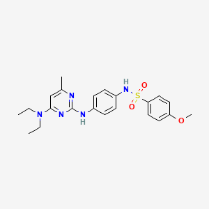 molecular formula C22H27N5O3S B6505087 N-(4-{[4-(diethylamino)-6-methylpyrimidin-2-yl]amino}phenyl)-4-methoxybenzene-1-sulfonamide CAS No. 923216-86-8