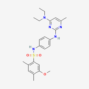 N-(4-{[4-(diethylamino)-6-methylpyrimidin-2-yl]amino}phenyl)-5-methoxy-2,4-dimethylbenzene-1-sulfonamide