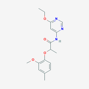 molecular formula C17H21N3O4 B6505107 N-(6-ethoxypyrimidin-4-yl)-2-(2-methoxy-4-methylphenoxy)propanamide CAS No. 1396707-35-9