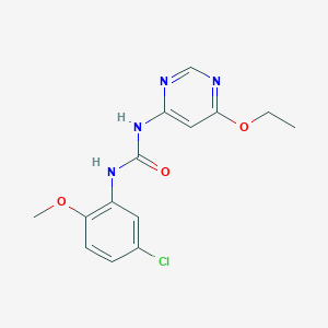 molecular formula C14H15ClN4O3 B6505110 1-(5-chloro-2-methoxyphenyl)-3-(6-ethoxypyrimidin-4-yl)urea CAS No. 1396851-72-1
