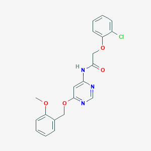 2-(2-chlorophenoxy)-N-{6-[(2-methoxyphenyl)methoxy]pyrimidin-4-yl}acetamide