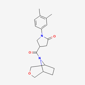 molecular formula C19H24N2O3 B6505146 1-(3,4-dimethylphenyl)-4-{3-oxa-8-azabicyclo[3.2.1]octane-8-carbonyl}pyrrolidin-2-one CAS No. 1396624-97-7