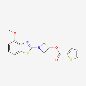 molecular formula C16H14N2O3S2 B6505160 1-(4-methoxy-1,3-benzothiazol-2-yl)azetidin-3-yl thiophene-2-carboxylate CAS No. 1396862-81-9
