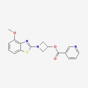 molecular formula C17H15N3O3S B6505171 1-(4-methoxy-1,3-benzothiazol-2-yl)azetidin-3-yl pyridine-3-carboxylate CAS No. 1396852-77-9