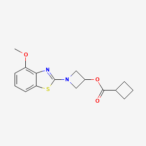 molecular formula C16H18N2O3S B6505175 1-(4-methoxy-1,3-benzothiazol-2-yl)azetidin-3-yl cyclobutanecarboxylate CAS No. 1396578-59-8