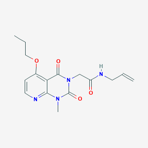 molecular formula C16H20N4O4 B6505201 2-{1-methyl-2,4-dioxo-5-propoxy-1H,2H,3H,4H-pyrido[2,3-d]pyrimidin-3-yl}-N-(prop-2-en-1-yl)acetamide CAS No. 921481-12-1
