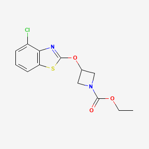 molecular formula C13H13ClN2O3S B6505213 ethyl 3-[(4-chloro-1,3-benzothiazol-2-yl)oxy]azetidine-1-carboxylate CAS No. 1421455-52-8