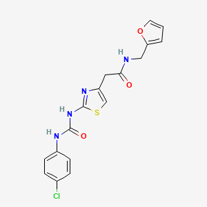 2-(2-{[(4-chlorophenyl)carbamoyl]amino}-1,3-thiazol-4-yl)-N-[(furan-2-yl)methyl]acetamide