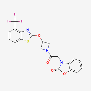molecular formula C20H14F3N3O4S B6505221 3-[2-oxo-2-(3-{[4-(trifluoromethyl)-1,3-benzothiazol-2-yl]oxy}azetidin-1-yl)ethyl]-2,3-dihydro-1,3-benzoxazol-2-one CAS No. 1421472-29-8