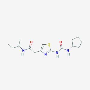molecular formula C15H24N4O2S B6505243 N-(butan-2-yl)-2-{2-[(cyclopentylcarbamoyl)amino]-1,3-thiazol-4-yl}acetamide CAS No. 921829-84-7