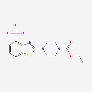 molecular formula C15H16F3N3O2S B6505250 ethyl 4-[4-(trifluoromethyl)-1,3-benzothiazol-2-yl]piperazine-1-carboxylate CAS No. 1396773-66-2