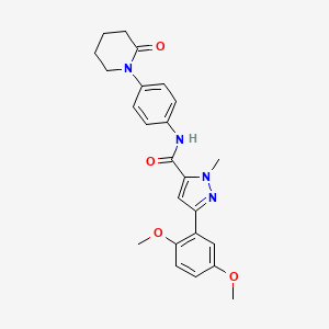 molecular formula C24H26N4O4 B6505264 3-(2,5-dimethoxyphenyl)-1-methyl-N-[4-(2-oxopiperidin-1-yl)phenyl]-1H-pyrazole-5-carboxamide CAS No. 1396631-34-7