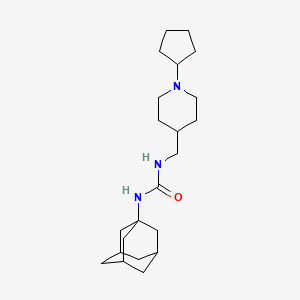 molecular formula C22H37N3O B6505272 1-(adamantan-1-yl)-3-[(1-cyclopentylpiperidin-4-yl)methyl]urea CAS No. 1396712-67-6