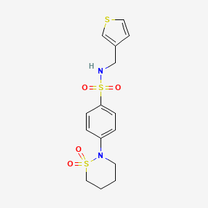 molecular formula C15H18N2O4S3 B6505285 4-(1,1-dioxo-1lambda6,2-thiazinan-2-yl)-N-[(thiophen-3-yl)methyl]benzene-1-sulfonamide CAS No. 1396766-97-4