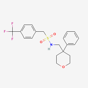 molecular formula C20H22F3NO3S B6505291 N-[(4-phenyloxan-4-yl)methyl]-1-[4-(trifluoromethyl)phenyl]methanesulfonamide CAS No. 1396767-11-5