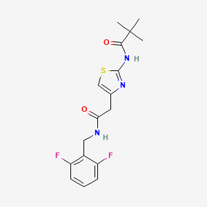 molecular formula C17H19F2N3O2S B6505321 N-[4-({[(2,6-difluorophenyl)methyl]carbamoyl}methyl)-1,3-thiazol-2-yl]-2,2-dimethylpropanamide CAS No. 923121-43-1