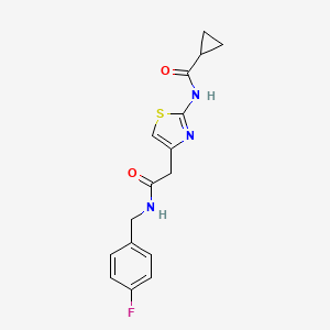 molecular formula C16H16FN3O2S B6505326 N-[4-({[(4-fluorophenyl)methyl]carbamoyl}methyl)-1,3-thiazol-2-yl]cyclopropanecarboxamide CAS No. 923675-95-0