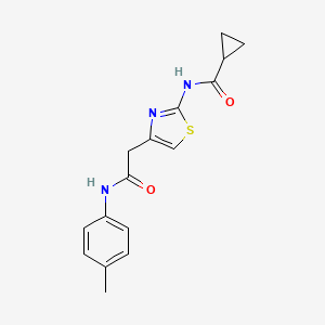 molecular formula C16H17N3O2S B6505331 N-(4-{[(4-methylphenyl)carbamoyl]methyl}-1,3-thiazol-2-yl)cyclopropanecarboxamide CAS No. 923139-08-6
