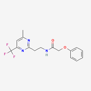 molecular formula C16H16F3N3O2 B6505366 N-{2-[4-methyl-6-(trifluoromethyl)pyrimidin-2-yl]ethyl}-2-phenoxyacetamide CAS No. 1396862-05-7