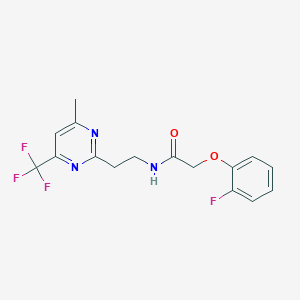 molecular formula C16H15F4N3O2 B6505372 2-(2-fluorophenoxy)-N-{2-[4-methyl-6-(trifluoromethyl)pyrimidin-2-yl]ethyl}acetamide CAS No. 1396870-74-8
