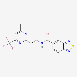 molecular formula C15H12F3N5OS B6505374 N-{2-[4-methyl-6-(trifluoromethyl)pyrimidin-2-yl]ethyl}-2,1,3-benzothiadiazole-5-carboxamide CAS No. 1396684-35-7