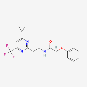 molecular formula C19H20F3N3O2 B6505384 N-{2-[4-cyclopropyl-6-(trifluoromethyl)pyrimidin-2-yl]ethyl}-2-phenoxypropanamide CAS No. 1396862-76-2