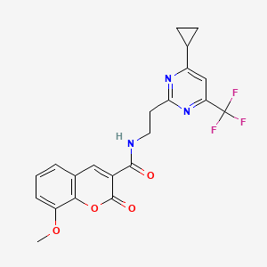 N-{2-[4-cyclopropyl-6-(trifluoromethyl)pyrimidin-2-yl]ethyl}-8-methoxy-2-oxo-2H-chromene-3-carboxamide