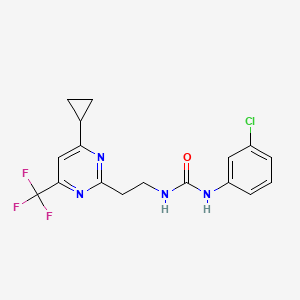 molecular formula C17H16ClF3N4O B6505404 1-(3-chlorophenyl)-3-{2-[4-cyclopropyl-6-(trifluoromethyl)pyrimidin-2-yl]ethyl}urea CAS No. 1396812-30-8