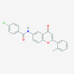 molecular formula C23H16ClNO3 B6505408 4-chloro-N-[2-(2-methylphenyl)-4-oxo-4H-chromen-6-yl]benzamide CAS No. 923211-76-1