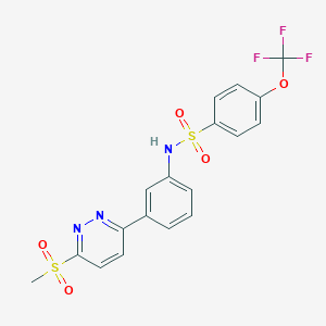 molecular formula C18H14F3N3O5S2 B6505436 N-[3-(6-methanesulfonylpyridazin-3-yl)phenyl]-4-(trifluoromethoxy)benzene-1-sulfonamide CAS No. 1005297-70-0